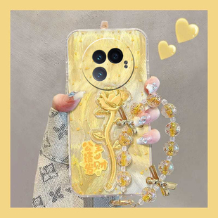 玫瑰公主请发财适用vivoxfold3pro手机壳xfold2简约xflip金色vivo挂链vovo折叠屏本命年vivi喜庆+十硬壳立体