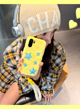 ins风蓝色星星适用oppo一加ace6手机壳ace5至尊版1+15尼龙绳13毛绒12秋冬11pro软10/9rt/ace3v/2v/1+oneplus