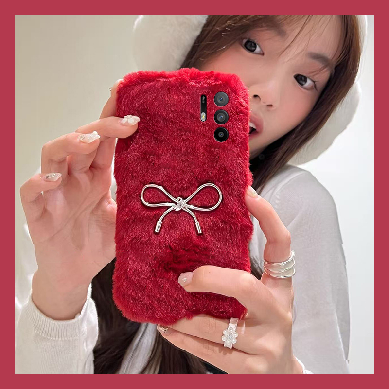 ins风蝴蝶结适用oppoa3pro手机壳a2x银色a1毛绒a97秋冬季a96立体a95a93a91a72a58a57a52a32a11a9a31a8a5简约p
