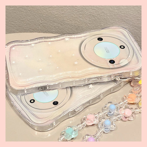 手机壳渐变星星ins风透明波浪边女