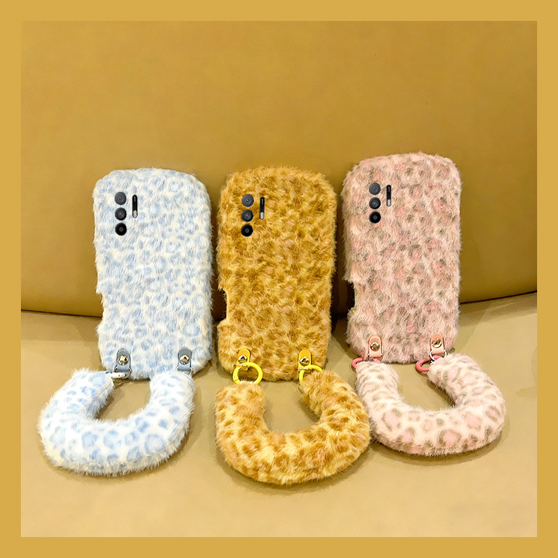 ins风拼色豹纹适用oppoa3pro手机壳a2x斜挎a1可背a97毛绒a96秋冬a95手腕带a93a91a72a58a57a52a32a11a9a31a8