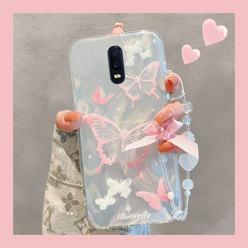 羽纱高级感粉色蝴蝶小众少女手机壳