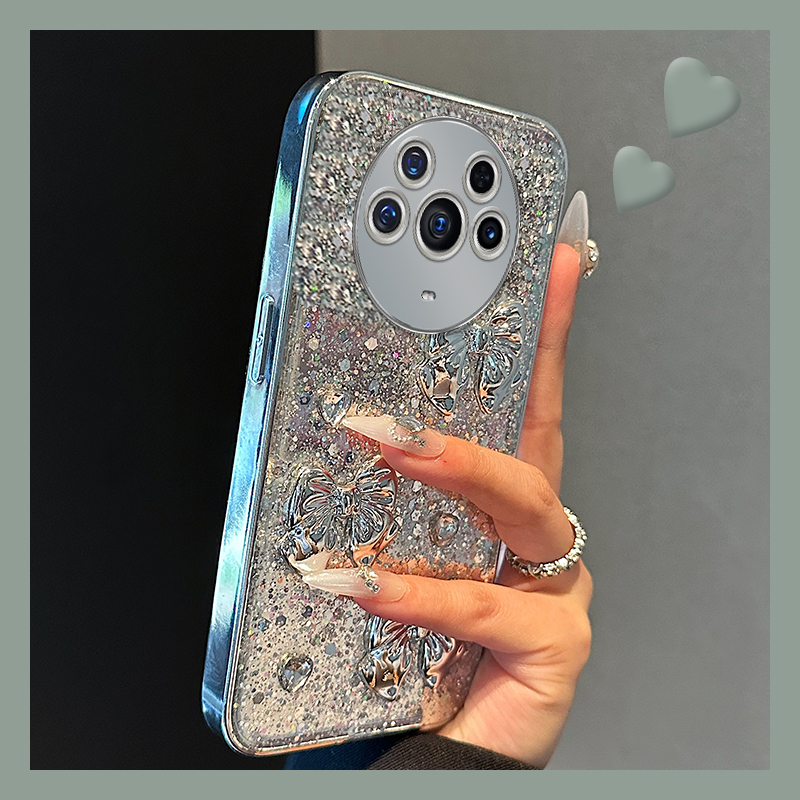 闪粉蝴蝶结适用华为荣耀magic7pro手机壳mgaic6立体play7t高级感6c日韩5tpor滴胶4电镀3轻奢honor硅胶简约软p