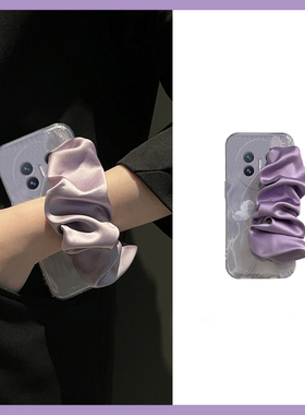 韩系紫色蝴蝶结适用华为magicv3手机壳magicvs2立体p50手腕带pockets晕染matexs2斜挎x5折叠屏x3日韩pocket2