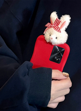 毛绒蝴蝶结兔子适用oppoa97手机壳a96立体a93s红色a92s可爱a72皮纹a53仿皮a58x卡通a57秋冬a56软a55/a32/a36