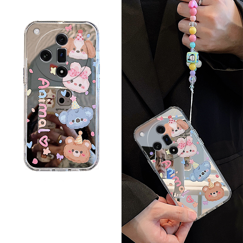 镜子镜面高级感可爱少女心动物手机壳