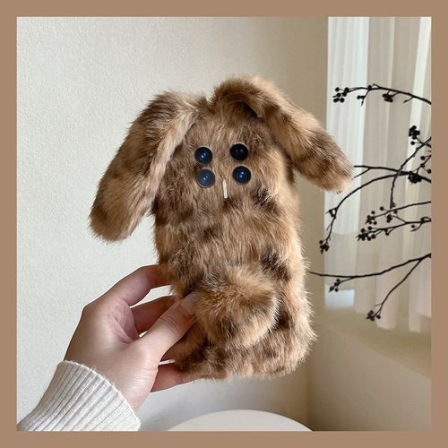 手机壳秋冬毛绒毛茸茸立体卡通豹