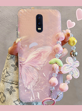 紫色蝴蝶适用oppor17pro手机壳r15x梦境版r11splus贝壳纹r9s挂链r7plus夏日r17梦幻oppo日韩0pp0硅胶透明软壳
