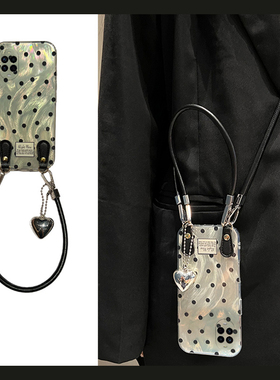 满屏黑色波点适用华为nova14手机壳novo13pro羽纱12ultra挂绳11斜挎10z可背带9se韩系8日韩7i/6/5/4e活力版软