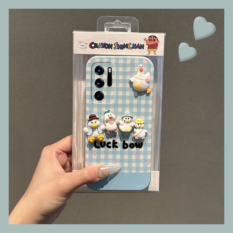 蓝色格子适用oppofindn3flip手机壳findn2flip立体n3鸭子n2可爱findn折叠屏少女心oppo趣味0pp0硬壳卡通新款