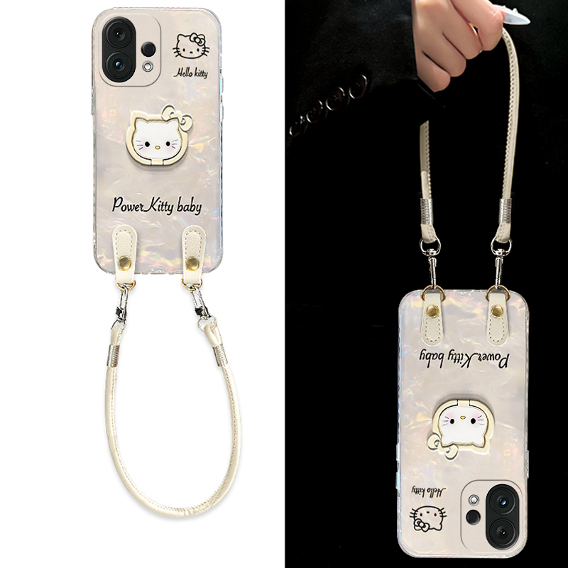 英文线条凯蒂猫适用vivos30promini手机壳s20卡通s19pro贝壳纹s17t立体s16e硅胶t1支架s15挂绳s12s10s9s7s1软