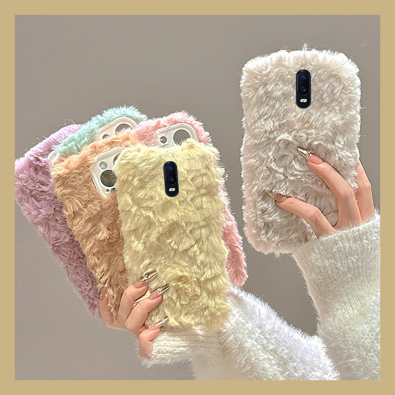 简约纯色适用oppor17pro手机壳r15x梦境版r11splus小众r9s毛毛r7plus冬天r17秋冬季oppo毛绒绒0pp0硅胶毛茸茸