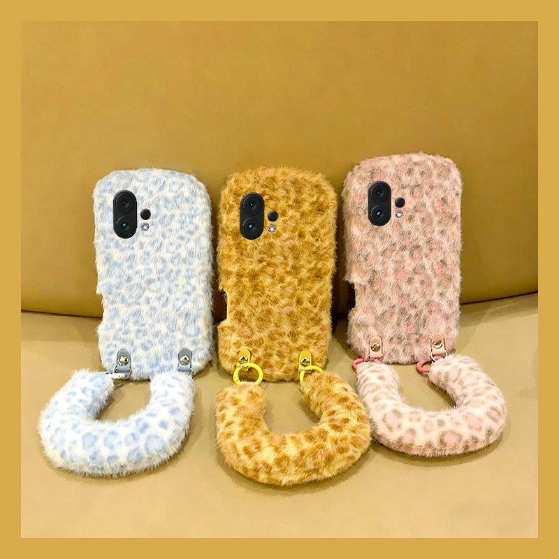 ins风拼色豹纹适用vivos30promini手机壳s20斜挎s19pro可背s17t毛绒s16e秋冬t1充棉s15s12s10s9s7s1手腕带软p