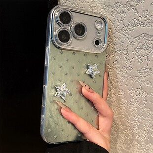 ins风绿色小清新适用小米17pro手机壳15ultra钻石14por羽纱13挂链12spro星星11青春版 10s硅胶civi5por