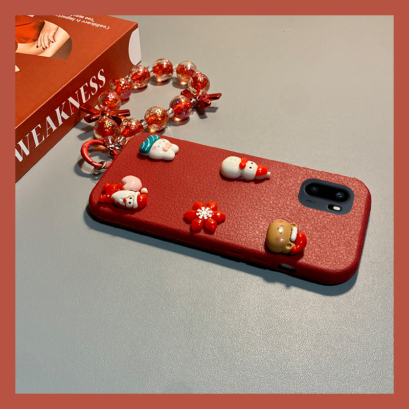 圣诞雪人小熊适用一加ace6手机壳ace5pro兔子1+15挂链13可爱12皮纹ace3仿皮acepro竞速版11r/2v/10t卡通硅胶p