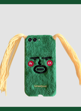 搞怪丑萌辫子女孩适用三星zflip7fe手机壳zfold6趣味zflip5毛绒w23flip秋冬季3折叠屏zfold2硬w22/w21/galaxy