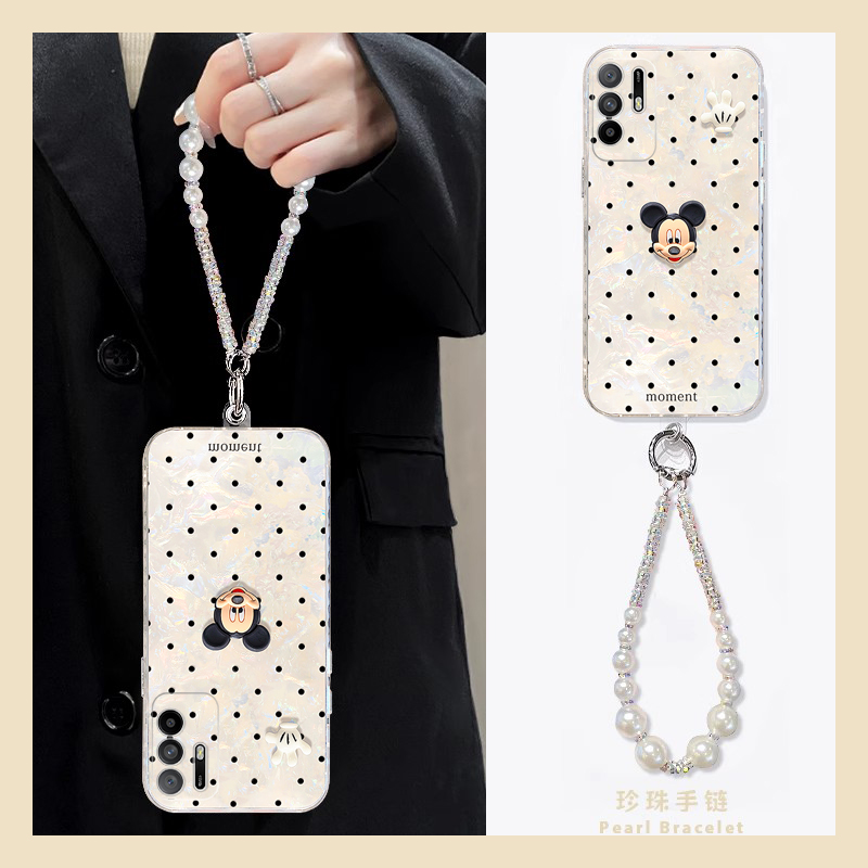 波点手掌米奇适用oppoa3pro手机壳a2x贝壳纹a1立体a97挂链a96硅胶1a95/a93a91a72a58a57a52a32a11a9a31a8a5软