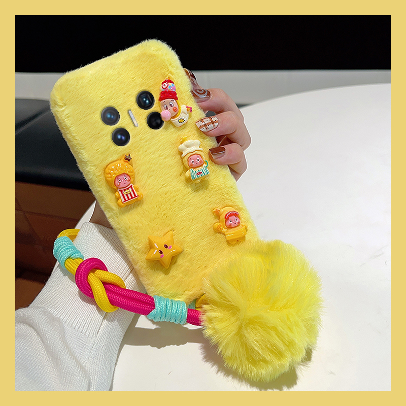 可爱呆萌星星人适用华为magicv3手机壳magicvs2挂件p50挂绳pockets秋冬季matexs2毛绒x5折叠屏x3卡通ocket2硬