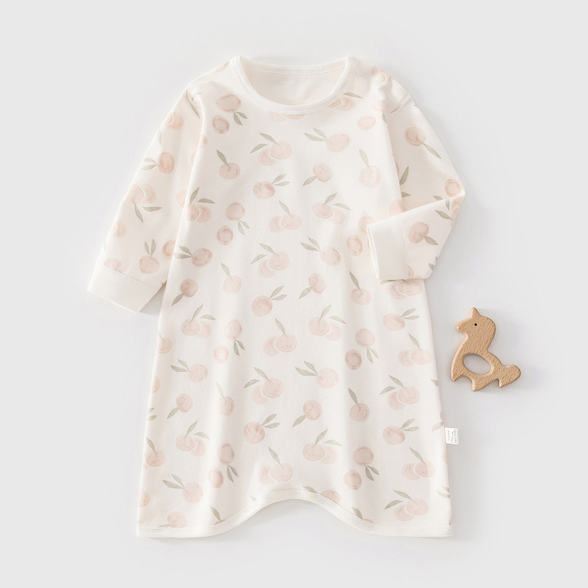 婴儿睡袍男女宝宝纯棉长袖睡衣春秋薄款儿童连体衣睡裙四季款浴袍