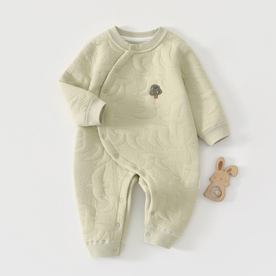 三层夹棉空气棉，A类纯棉连体衣