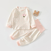 婴儿衣服春秋分体纯棉秋衣套装 分体打底衣秋冬女儿童 贴身宝宝春装