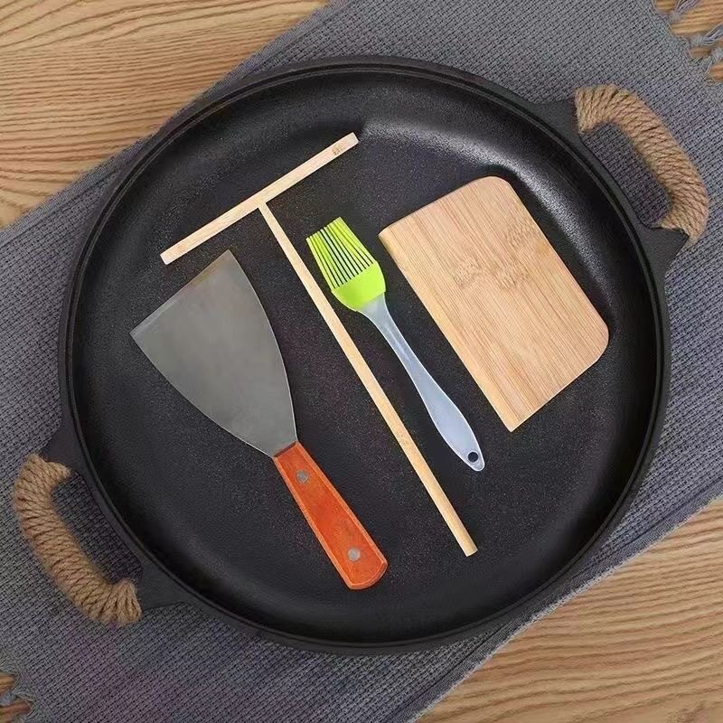 加厚铸铁烙饼锅无涂层煎