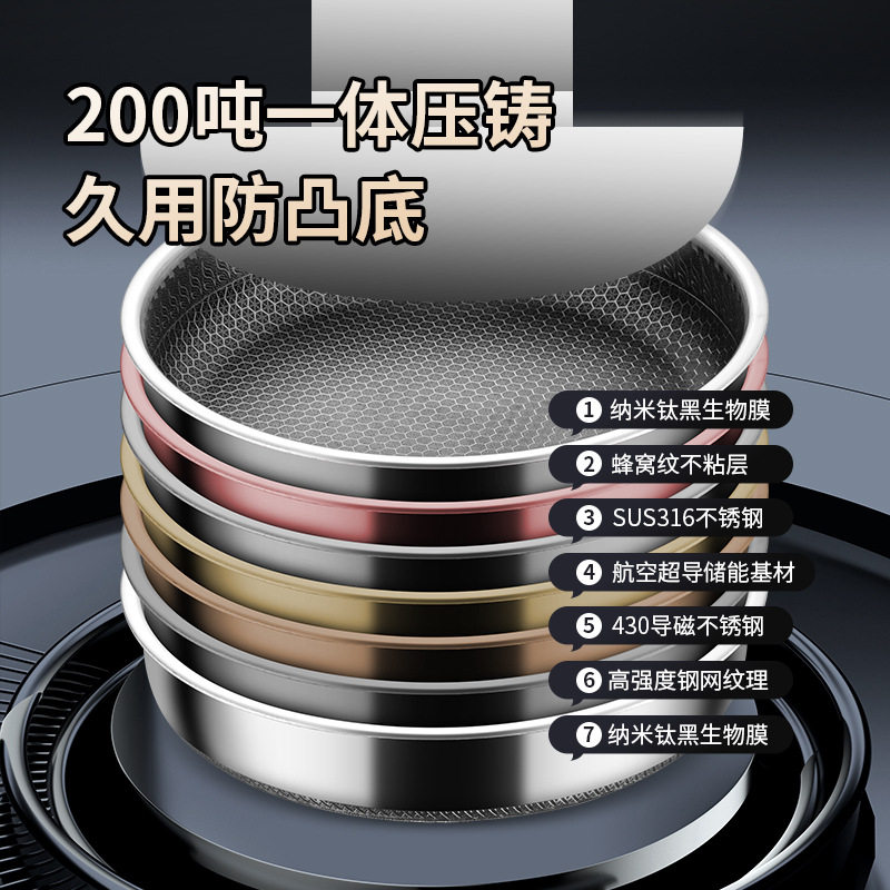316L不锈钢平底锅双面蜂