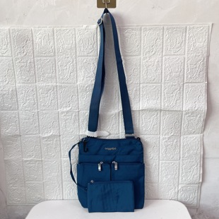 外贸尾货美国baggallini男女通用单肩防水尼龙 布多层拉链斜挎包