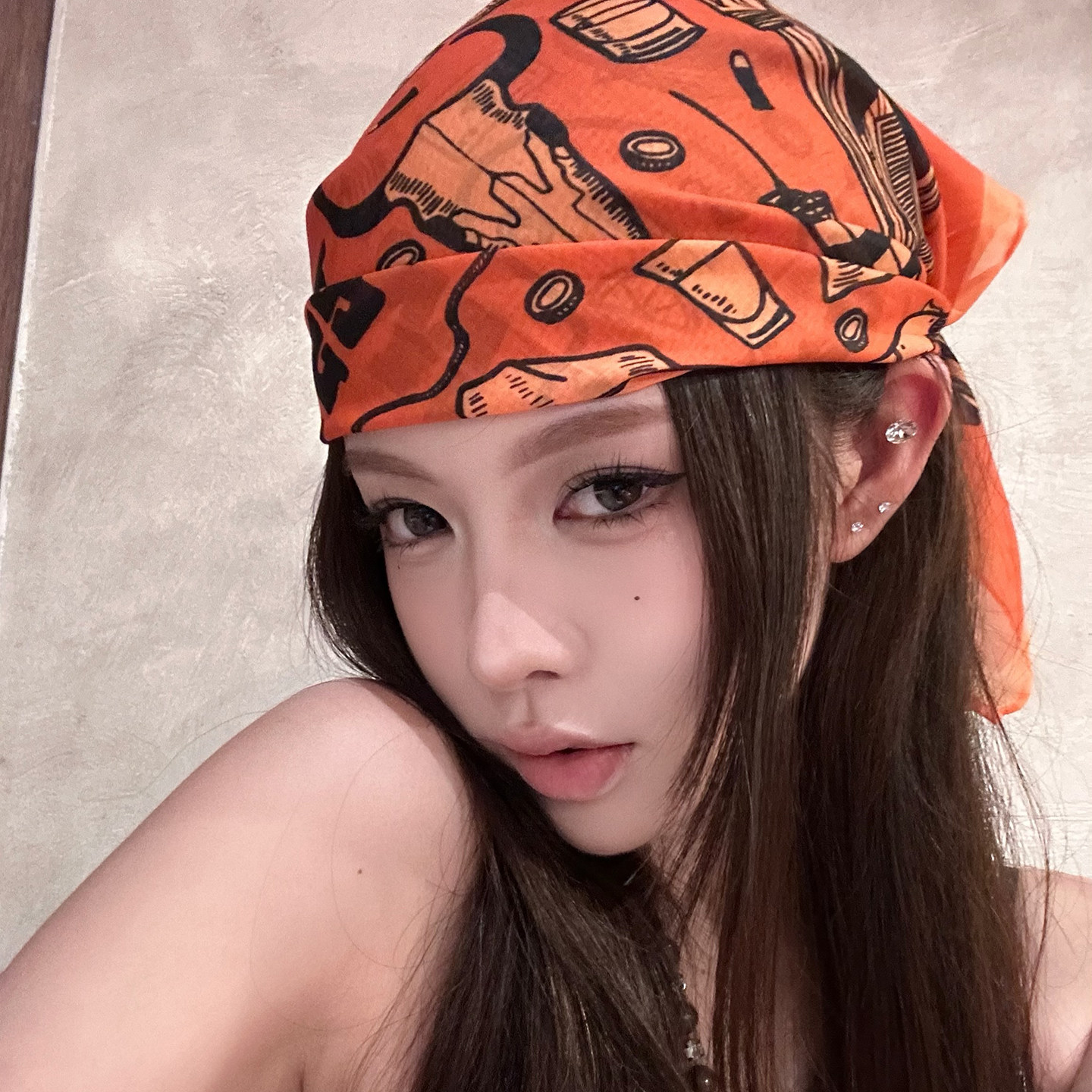 杨超越同款美式辣妹头巾女2026新款春夏薄款街头嘻哈复古方巾发带