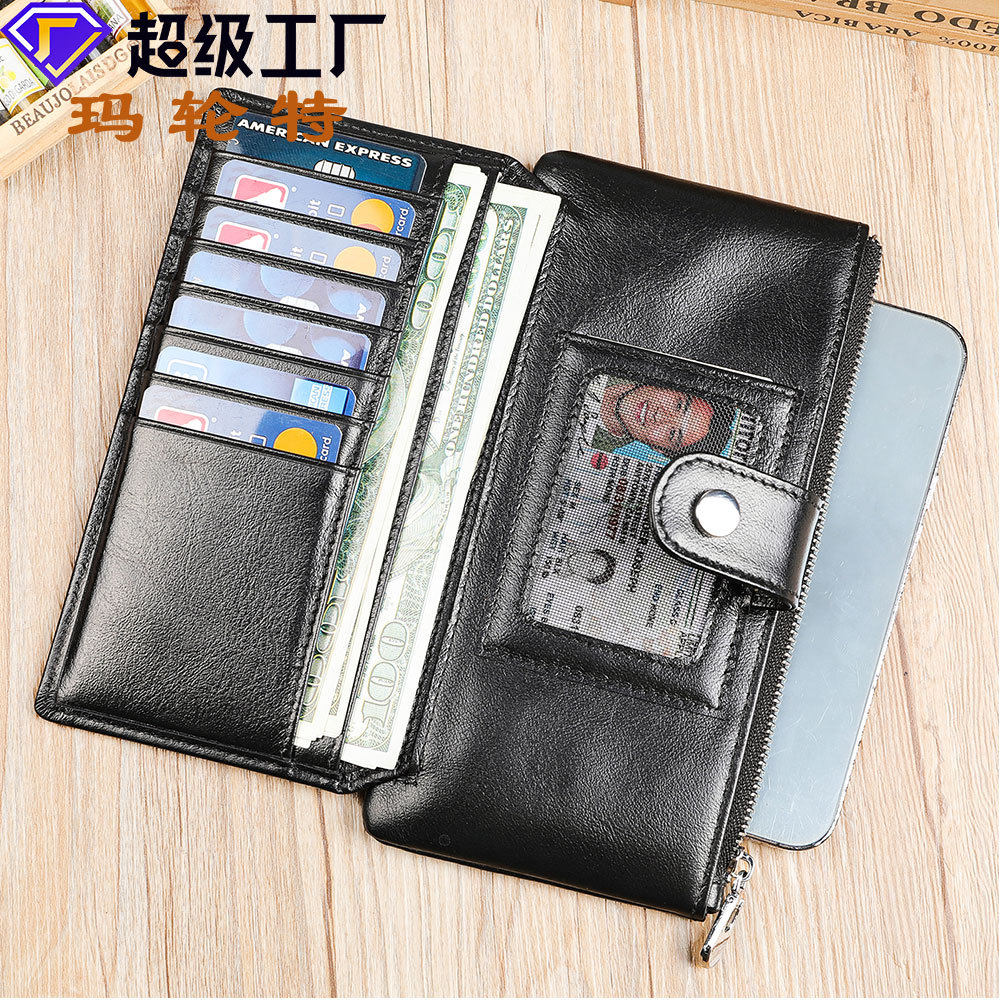 女士钱包长款真皮薄款皮夹钱夹软皮手拿包女小包2024新款时尚女包