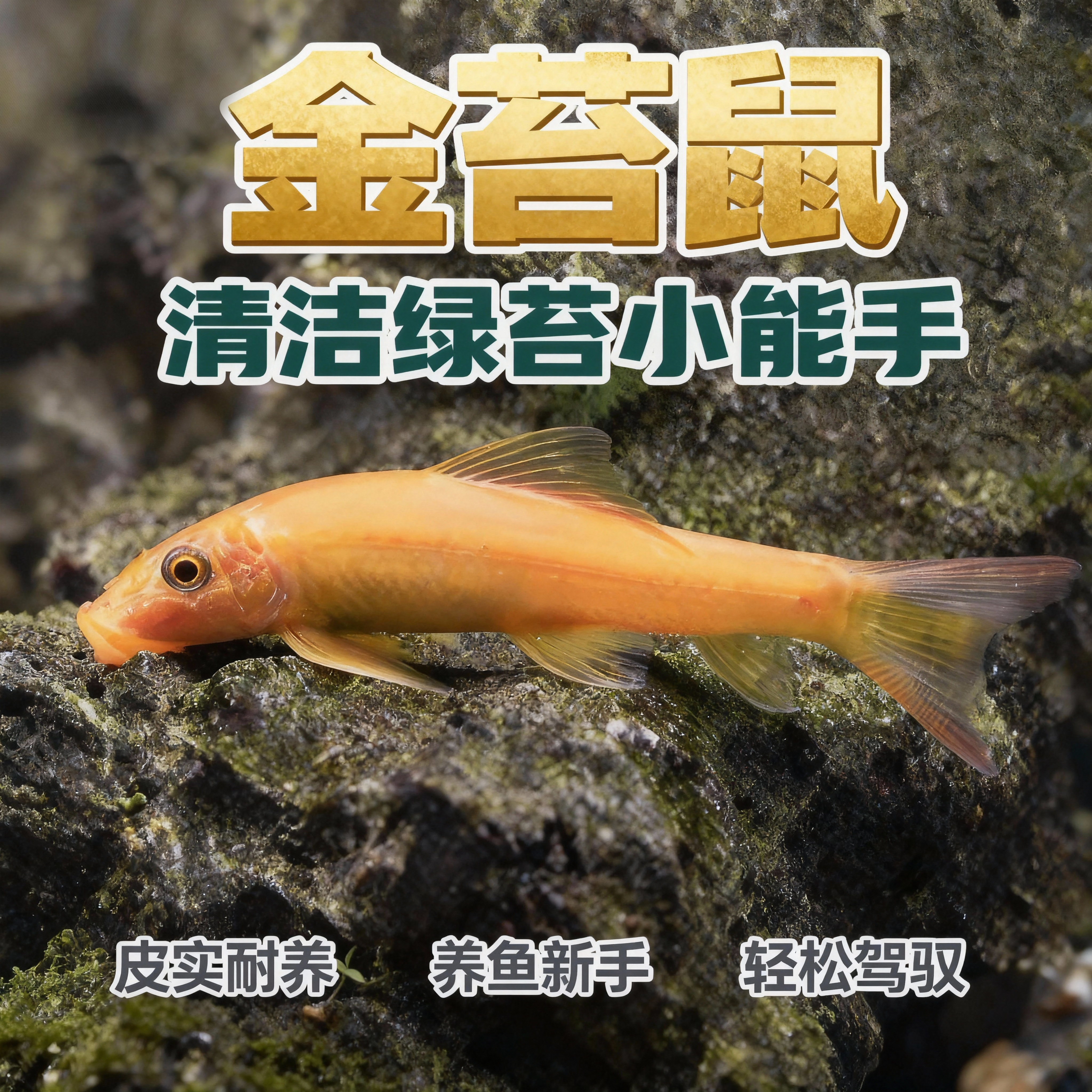 清苔鼠金苔鼠鱼热带观赏鱼清道夫鼠鱼鱼缸除藻鱼清洁鱼活鱼工具鱼