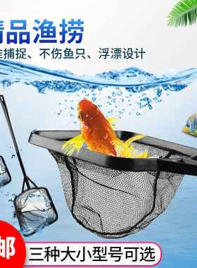 观赏鱼虾捞网加固型方形手抄捞鱼网金鱼渔捞方形大中小号鱼捞网兜
