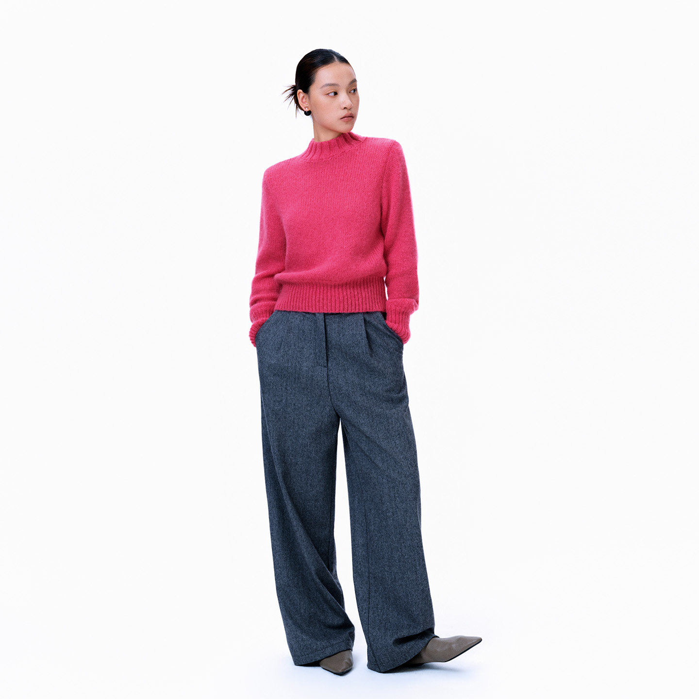 LEpure原创简约休闲直筒裤女秋冬阔腿裤显瘦百搭长裤宽松通勤裤子