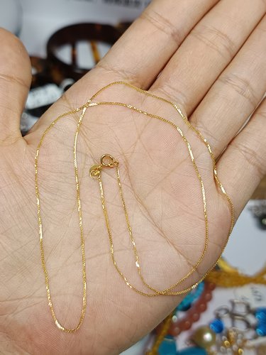 4092-［按条卖］18K金肖邦项链素链，45cm，约0.5-0.6克随机发