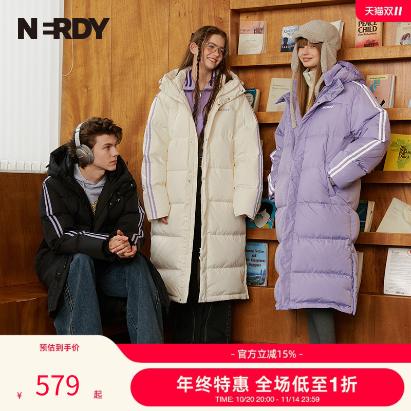 NERDY情侣同款中长款羽绒服