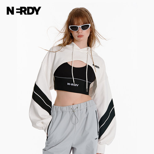 NERDY女士超短款连帽卫衣