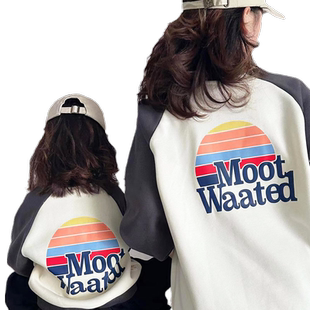 不一样的亲子装一家三口母女加绒2025新款母子秋冬卫衣炸街家庭装