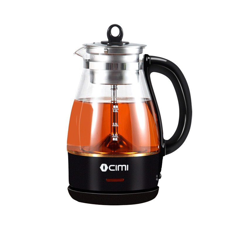 西麦办公室煮茶器黑茶玻璃电茶壶全自动蒸汽小型烧茶壶电热煮茶壶