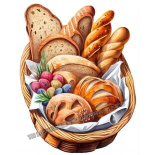 烘焙面包篮子贴纸厨房冰箱装饰贴花出轨瓷砖防水遮丑贴花自粘环保