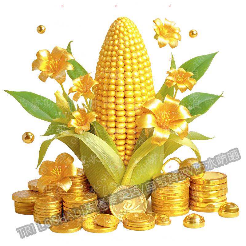 暴富金玉米贴纸岁岁平安蔬菜玉米贴画厨房冰箱瓷砖防水墙上贴花纸