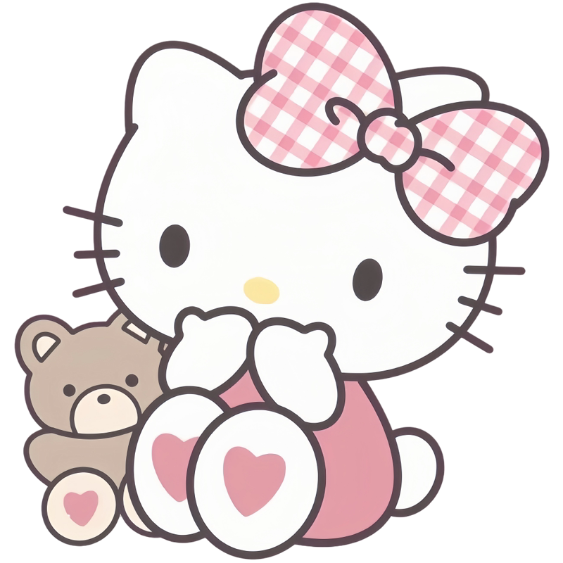 可爱Hellokitty猫墙贴纸行李箱车贴卧室内装饰自粘贴画萌趣防水油
