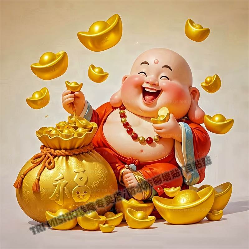 天降横财一夜暴富贴纸客厅背景墙装饰门窗冰箱防晒自粘贴家居装饰