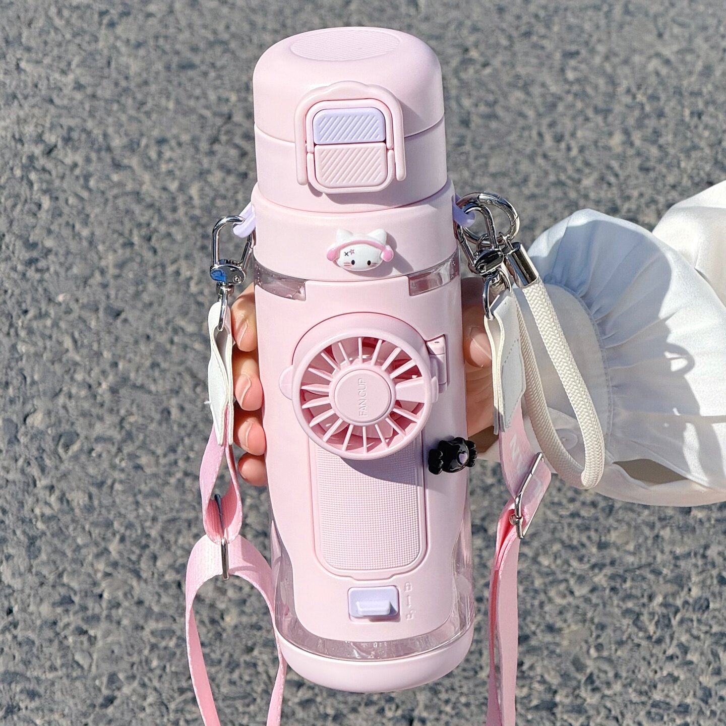 高颜值带风扇水杯女生夏学生专用