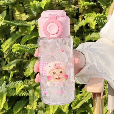 高颜值哈基咪水杯男女孩吸管杯子