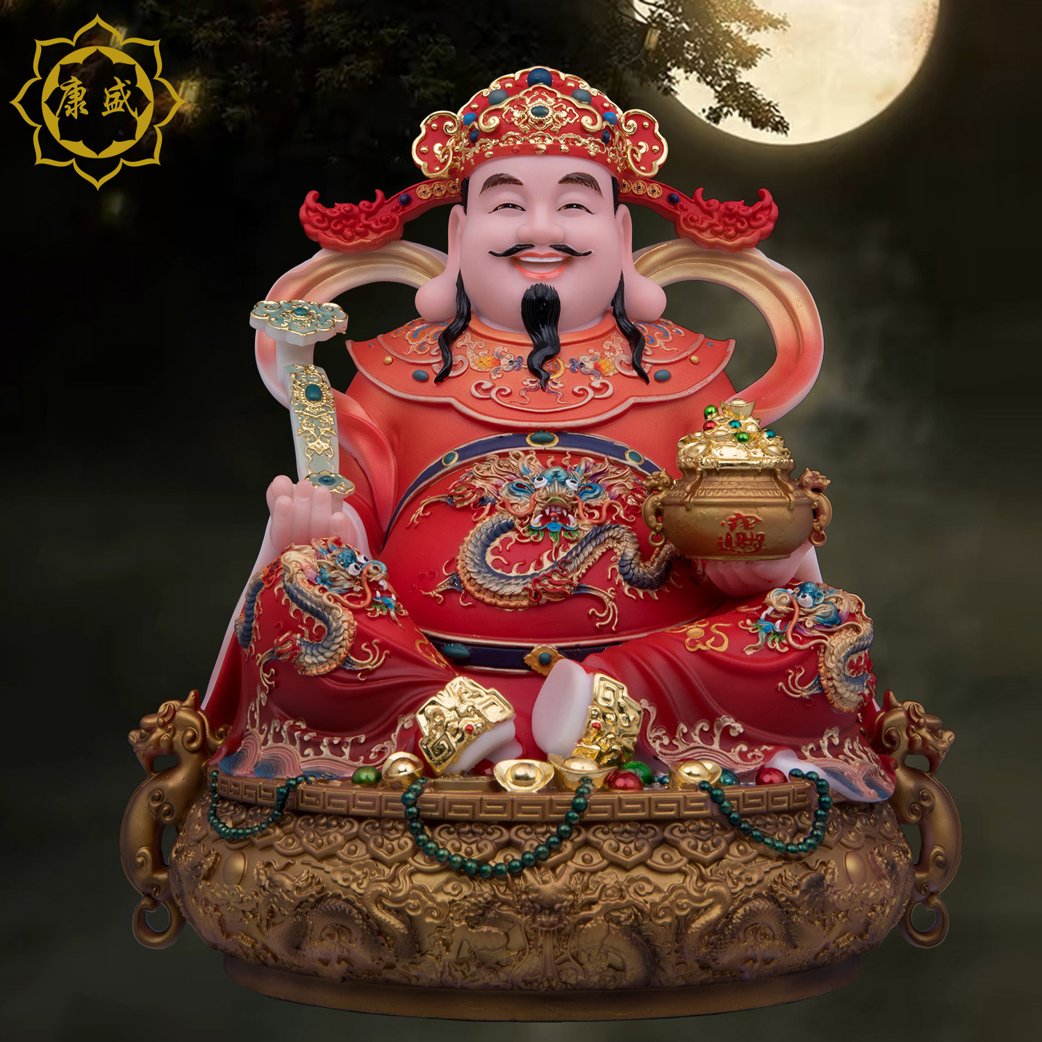 财神爷神像聚宝盆文财神比干店铺开店礼品范蠡财帛星君办公室神像