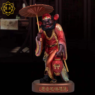 钟馗神像天师钟馗树脂钟天师坐款彩绘保家家用钟正南桌面摆件佛具