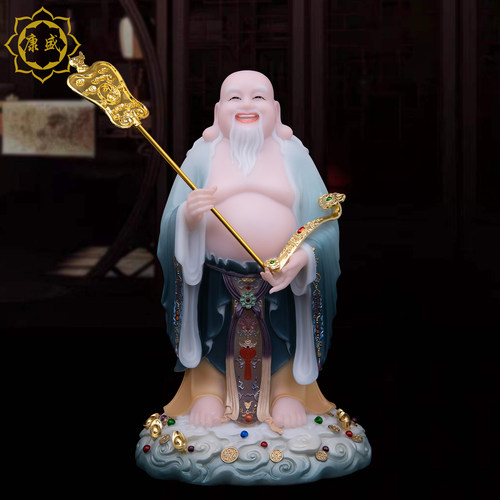 赤脚大仙神像 汉白玉赤脚大罗佛像客厅家居摆件桌面摆件工艺摆件