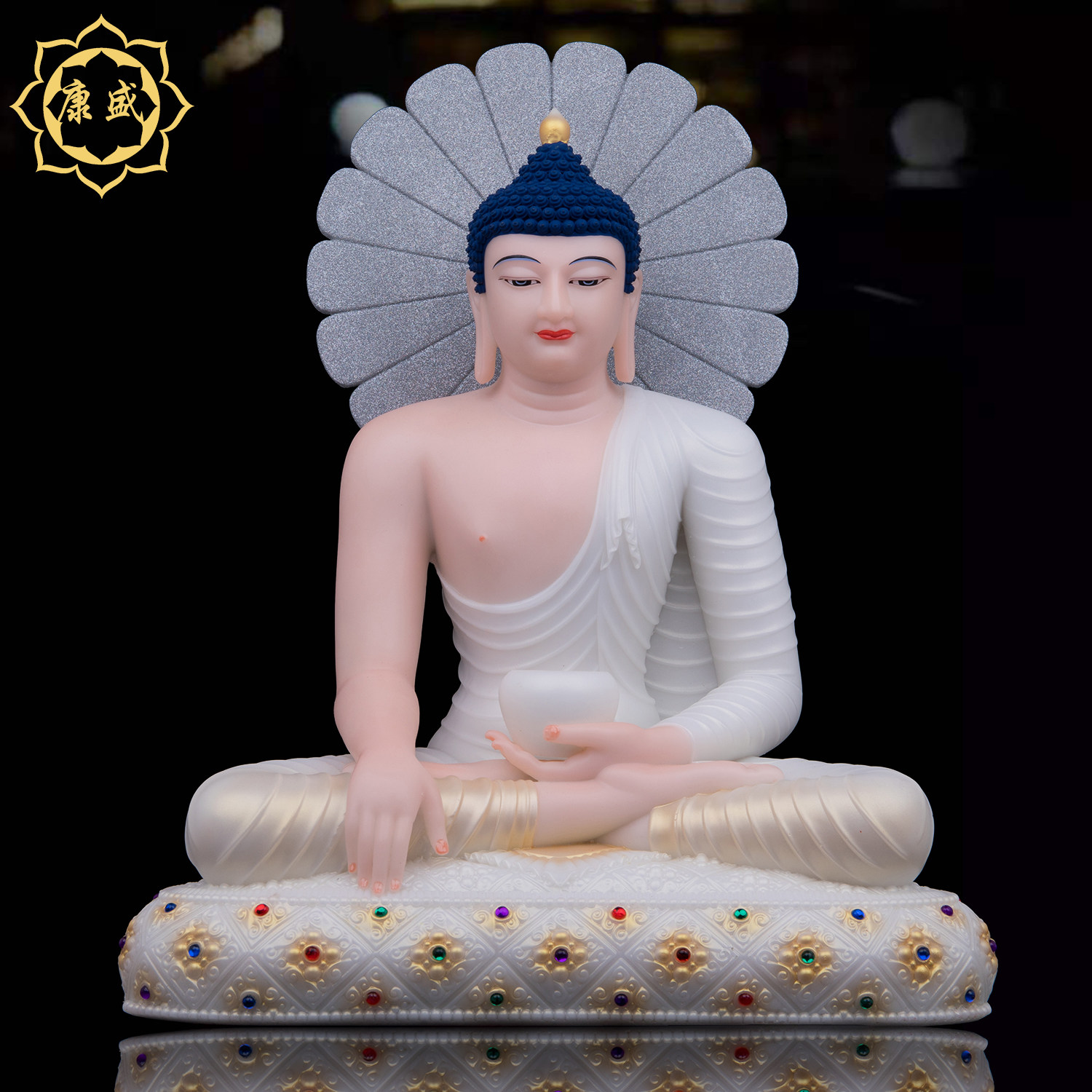 康盛释迦摩尼佛汉白玉25岁等神佛像印度菩提迦耶如来佛祖供奉摆件