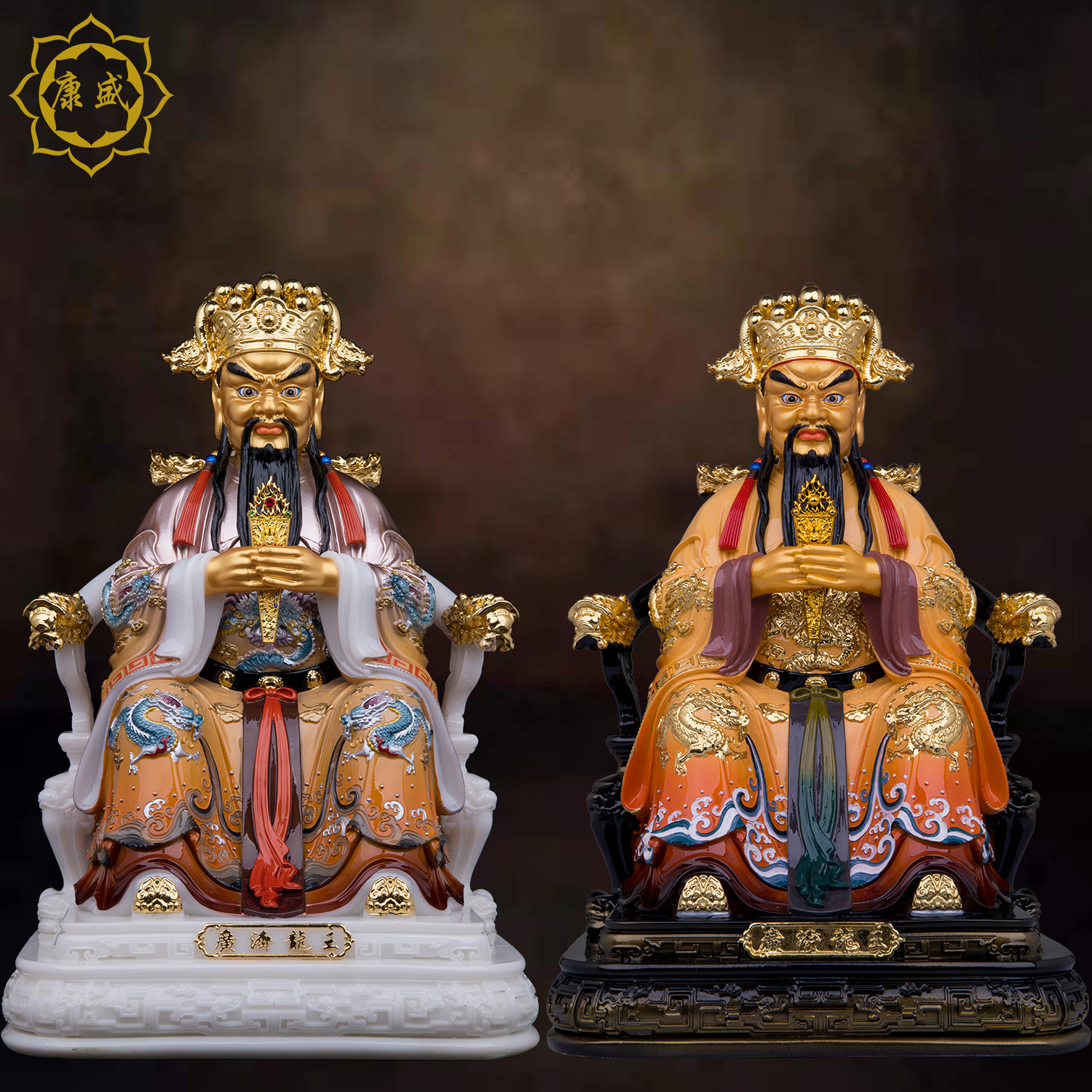 广济龙王神像汉白玉家用摆件