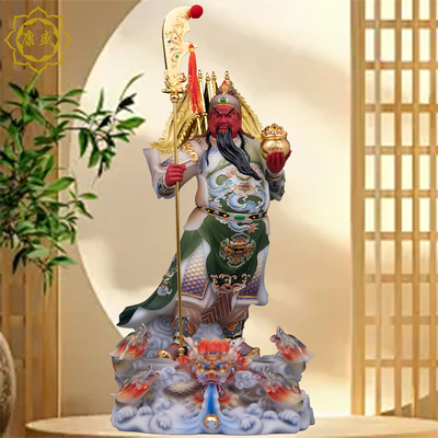 关公神像武财神关二爷像汉白玉店铺办公室招财礼品家用供奉摆件
